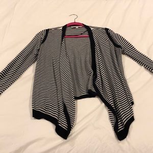 LOFT cotton high low open cardigan